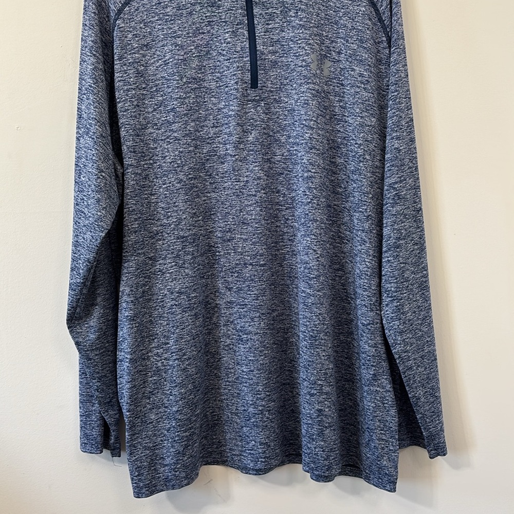 Under Armour Men’s Tech 1/2 Zip Long Sleeve Blue Marled Size XL - Picture 3 of 7